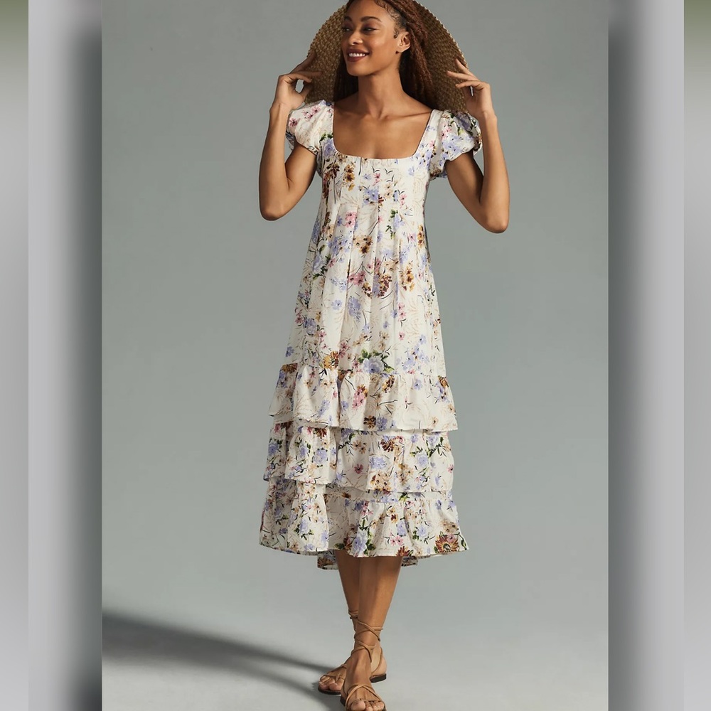 🌸BEAUTIFUL FLORAL CAP SLEEVE DRESS - Picture 5 of 11